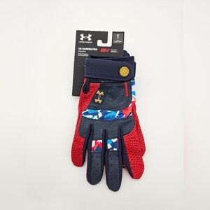 UA UNDER ARMOUR HARPER PRO ADULT BASEBALL BATTING GLOVES 1372531-410 USA SIZE L